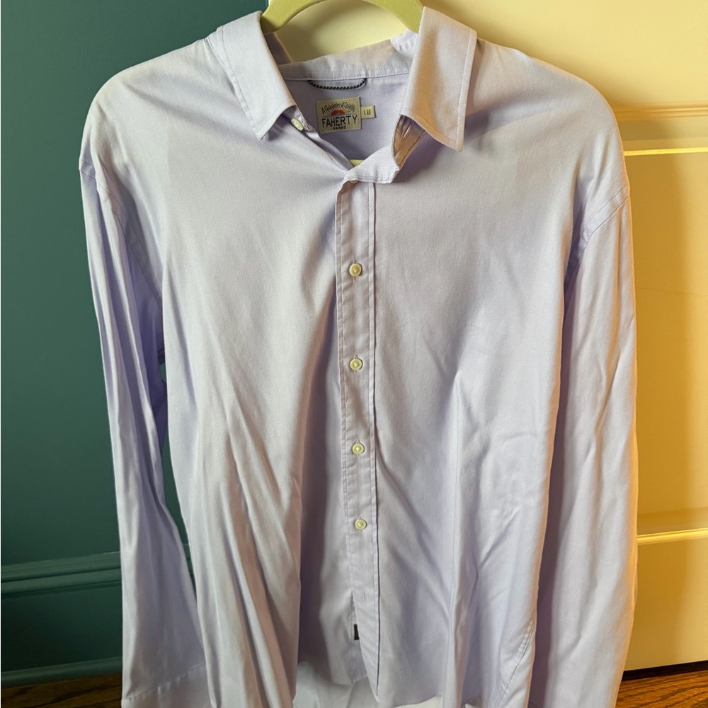 Faherty Men's Lavender Dress Shirt